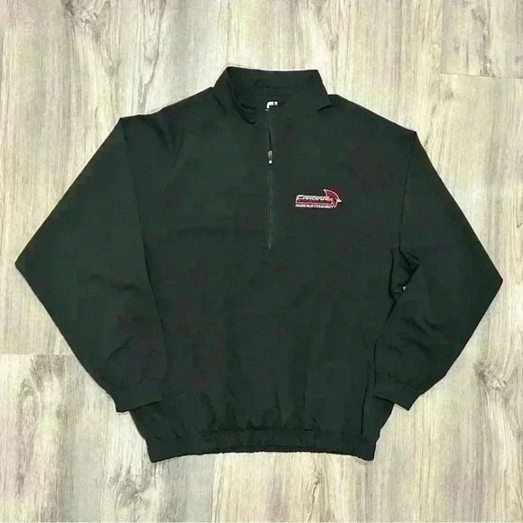 FootJoy Black Quarter Zip Jacket Saginaw SVSU Cardinals Embroidered Logo Size L - Picture 1 of 8